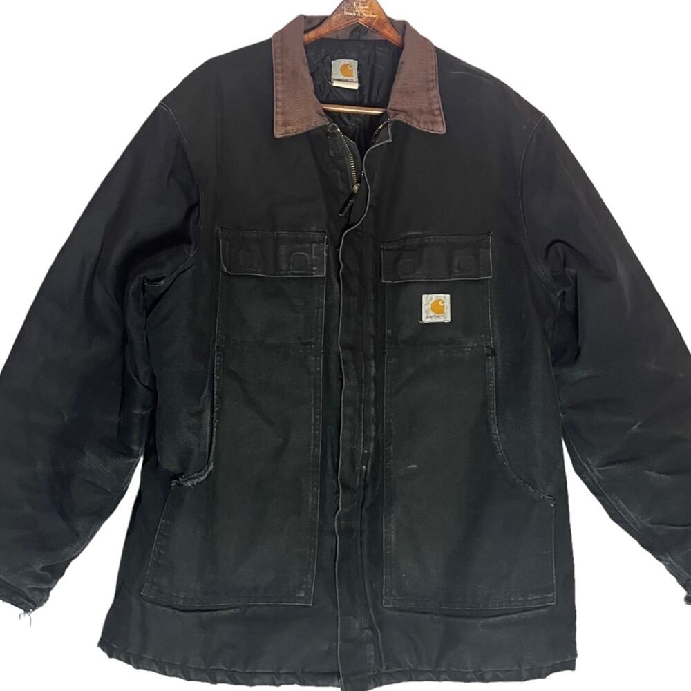 Vintage CARHARTT Detroit Jacket Men’s XL Black Workwear Distressed
